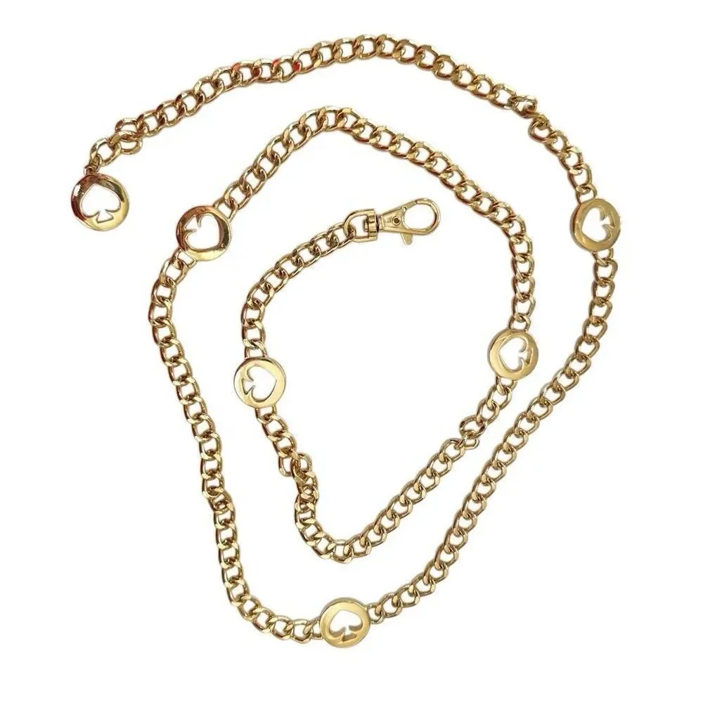 Gold tone spade hip belt